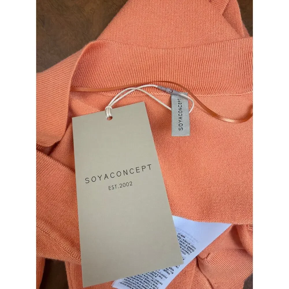 NWT Soya Concept Orange Cropped Cardigan Size XS #0450